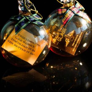 Angels Share Glass Christmas Whisky Bauble – with a quote inside