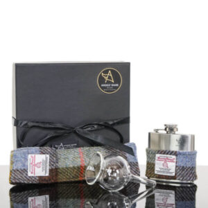 Angels’ Share Harris Tweed Hip Flask Dropper & Funnel Gift Set – McLeod Blue