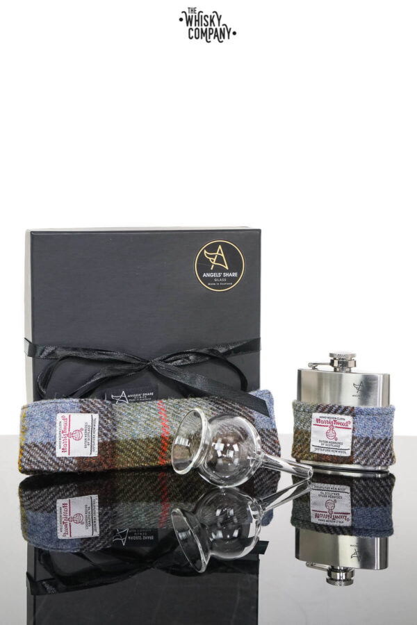 Angels’ Share Harris Tweed Hip Flask Dropper & Funnel Gift Set – McLeod Blue