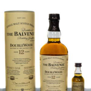 The Balvenie Aged 12 Years Doublewood Speyside Single Malt Scotch Whisky (750ml) PLUS Balvenie 14YO Miniature (50ml)