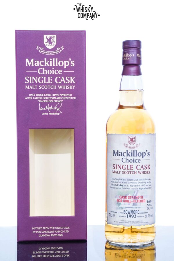 Bowmore 1992 Aged 25 Years Single Cask Single Malt Scotch Whisky – Mackillop’s Choice (700ml)