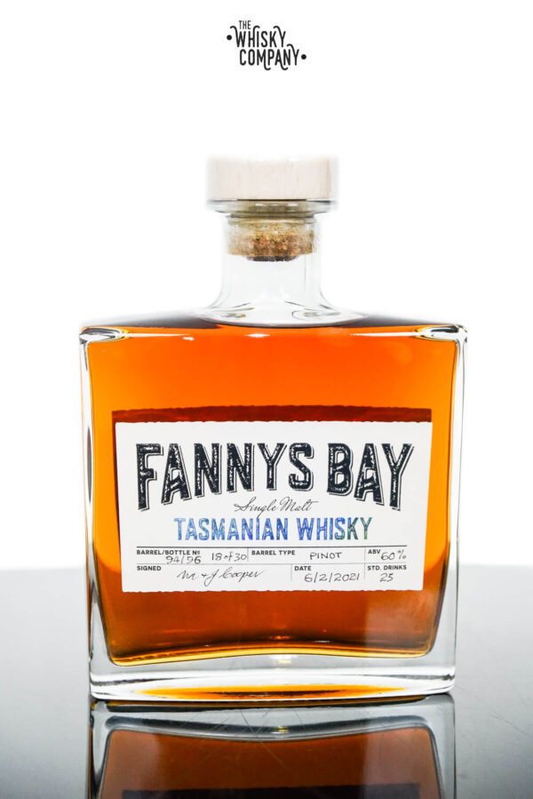Fannys Bay Pinot Wine Cask Matured Cask Strength Tasmanian Single Malt Whisky – Cask #94/96 (500ml)