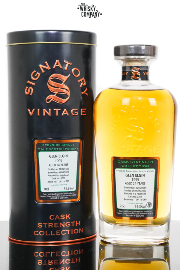 Glen Elgin 1995 Aged 29 Years Cask Strength Speyside Single Malt Scotch Whisky – Signatory Vintage (700ml)