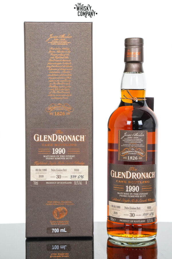 GlenDronach 1990 Aged 34 Years Single Malt Scotch Whisky – Batch 18 Cask No. 9333 (700ml)