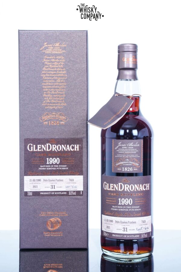 GlenDronach 1990 Aged 31 Years Single Malt Scotch Whisky – Batch 19 Cask No. 7423 (700ml)