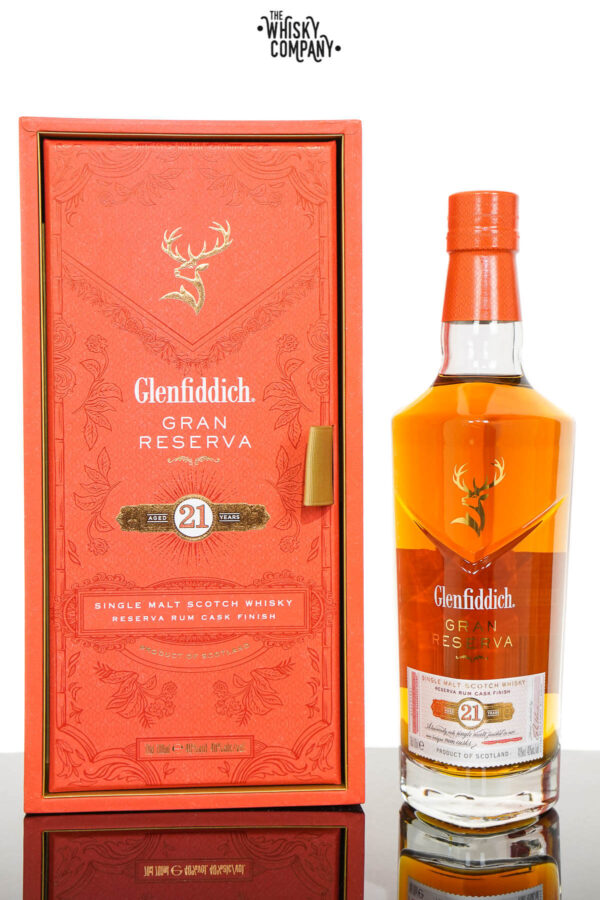 Glenfiddich Aged 21 Years Gran Reserva Rum Cask Finish Single Malt Scotch Whisky (750ml)