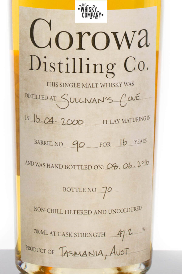 Sullivans Cove Aged 16 Years Bottled by Corowa Distillery Tasmanian Single Malt Whisky (700ml) - Image 2