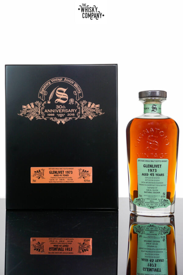 Glenlivet 1973 Aged 45 Years Single Malt Scotch Whisky – Signatory Vintage 30th Anniversary (700ml)