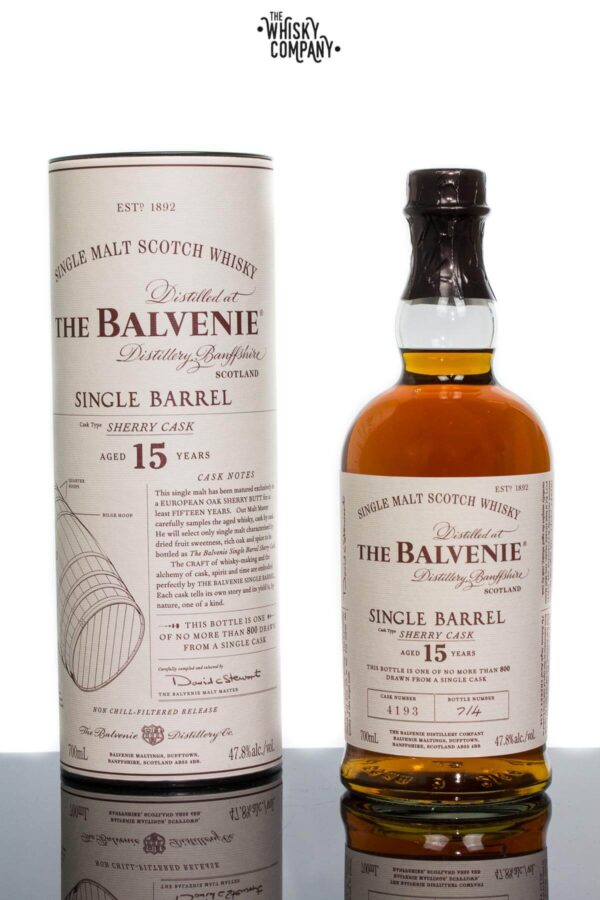 The Balvenie Aged 15 Years Single Barrel Sherry Cask Speyside Single Malt Scotch Whisky (750ml)
