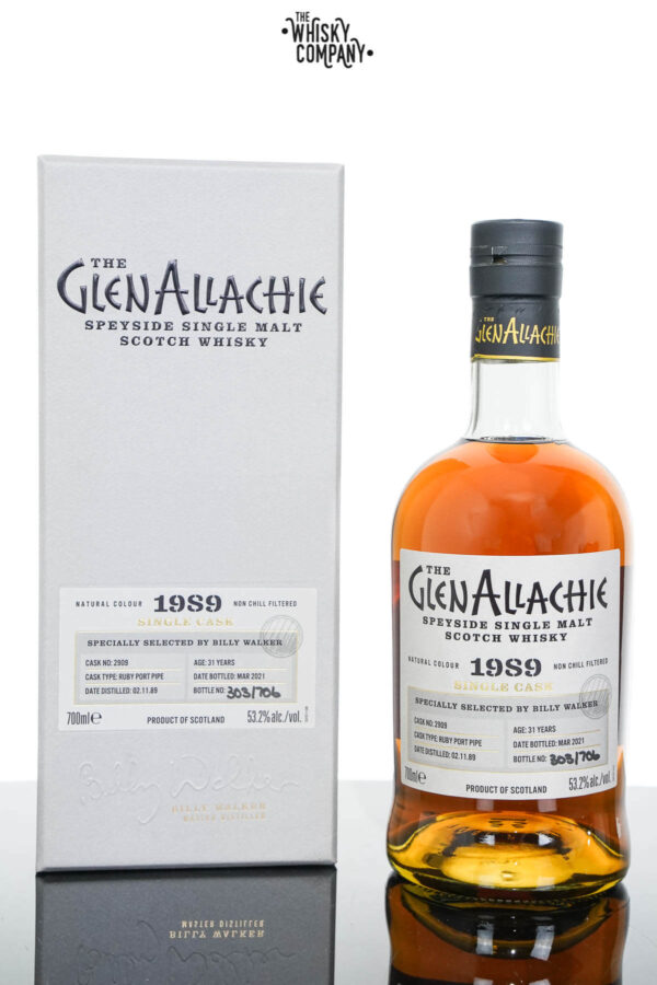 GlenAllachie 1989 Aged 31 Years Ruby Port Pipe Matured Single Malt Scotch Whisky – Cask 2909 (700ml)