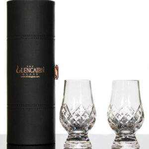 Glencairn Cut Crystal “Hatch” Two Whisky Tasting Glasses In Travel Case
